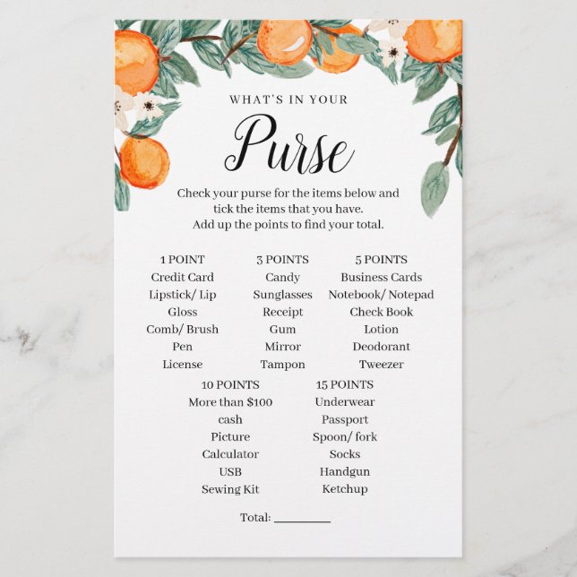 Orange Twin Baby Shower Purgame (Vorderseite)