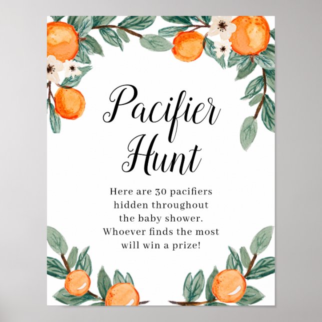 Orange Twin Baby Showroom Schnuller Hunt Poster (Vorne)