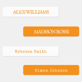 Orange Typewriter | Waterproof Name Labels Etiketten