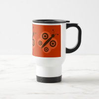 Orange u. braune retro Schmetterlingsreise-Tasse