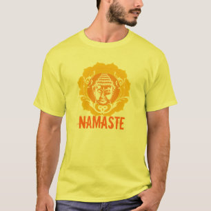 Orange u. gelber Buddha stellen gegenüber T-Shirt