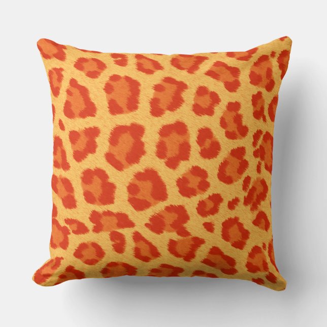Orange u. gelber Leopard-Druck Kissen (Vorderseite)