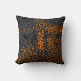 Orange u. graues Shagreen Kissen