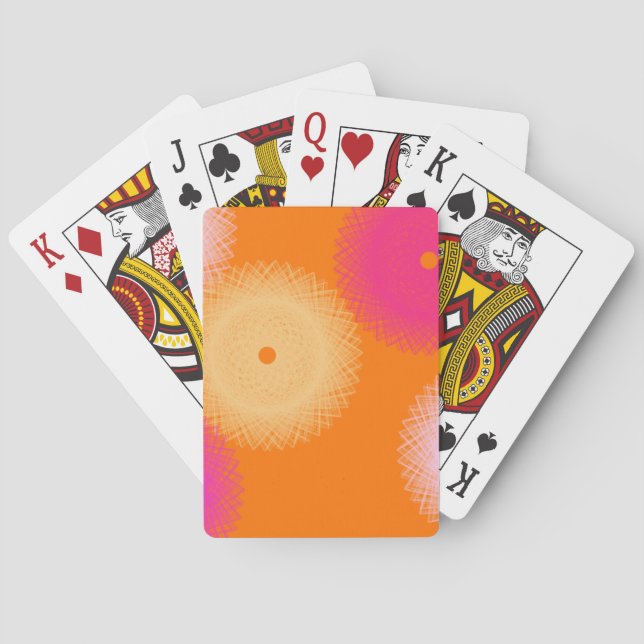 orange u. rosa Popfarbe Spielkarten (Rückseite)