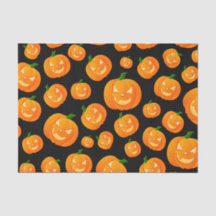 Orange u. schwarzer Cartoon-Kürbis Halloweens - Seidenpapier