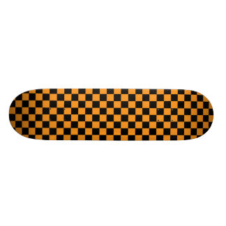 Orange u. schwarzes Schachbrett-Skateboard Skateboard
