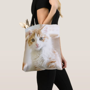 Orange u. weißes Kätzchen Tasche