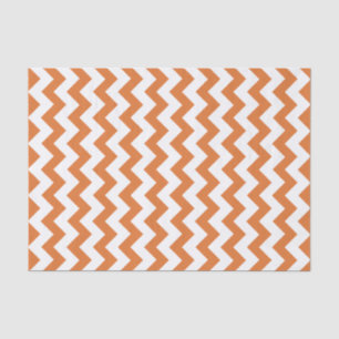 Orange u. weißes Zickzack Muster-Seidenpapier Seidenpapier