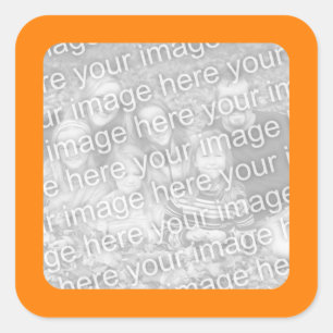 Orange Umrandungsfoto Quadratischer Aufkleber