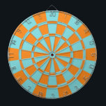 Orange und Aqua Dartscheibe<br><div class="desc">Orange und Aqua Dart Board</div>