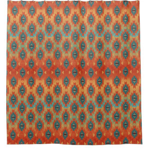 Orange und Aqua Ombre, südwestlicher Duschvorhang