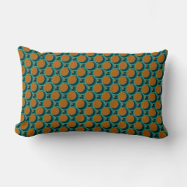 Orange und Aquamarine geometrische Punkte & Diaman Lendenkissen