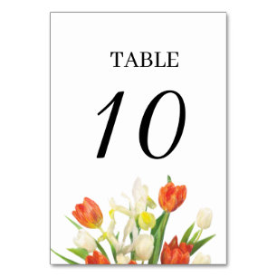 Orange und Beige Tulip Hochzeiten Tischnummern