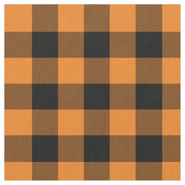 Orange und Black Buffalo Kariert Stoff (Nahaufnahme)