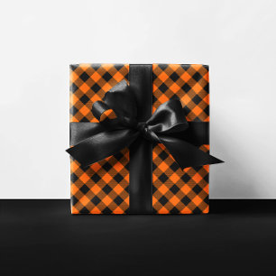 Orange und Black Buffalo Karo Halloween Geschenkpapier Set
