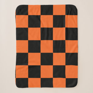 Orange und Black Buffalo Karo Kariert Sherpadecke