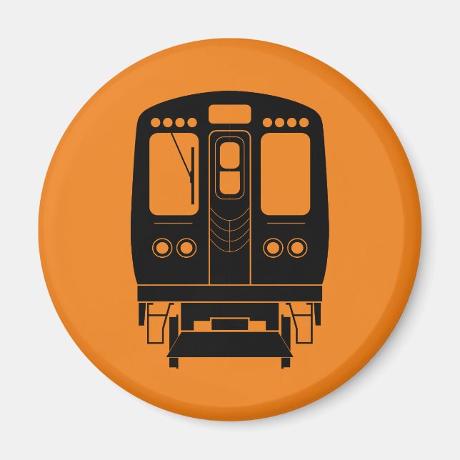 Orange und Black Chicago "L" Magnet (Vorne)