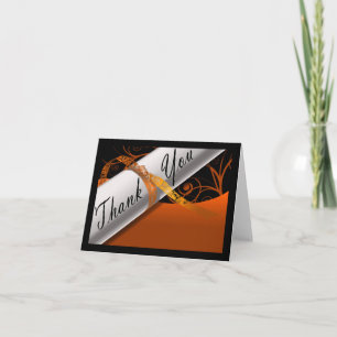 Orange und Black Diploma Dankeskarte