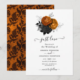 Orange und Black Gothic Einladung zur Hochzeit
