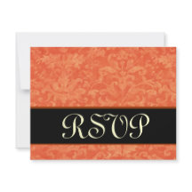 Orange und Black Grunge Damask UAWG Wedding