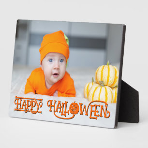 Orange und Black Happy Halloween Foto Fotoplatte
