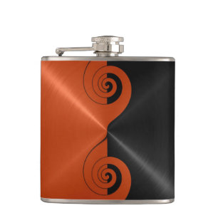 Orange und Black Metallic Flachmann