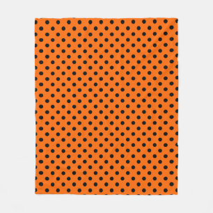Orange und Black Polka Dots Fleecedecke