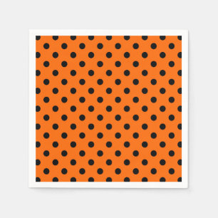Orange und Black Polka Dots Serviette