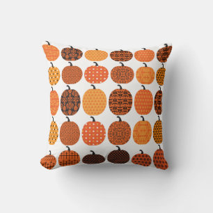 Orange und Black Pumpkin Design Kissen