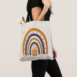 Orange und Black Rainbow Burlap Halloween Tasche