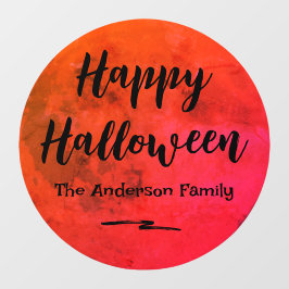 Orange und Black Spooky Full Moon Happy Halloween Fensteraufkleber