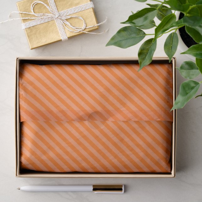 Orange und blassorange Streifen Seidenpapier (Geschenk)