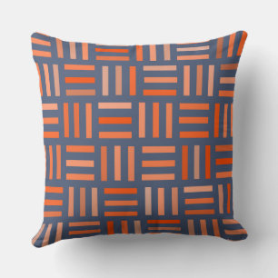 Orange und Blau Geometrisch Kissen