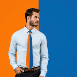 Orange- und Blau geteiltes Farbdessin Schlips Krawatte