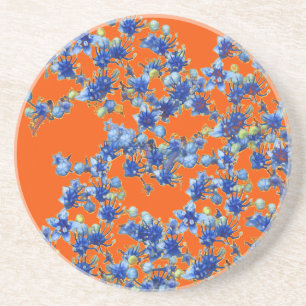 orange und blau getränkeuntersetzer