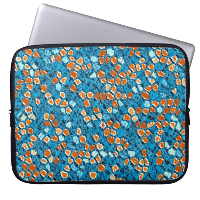 Orange und Blau Laptopschutzhülle (Vorderseite)