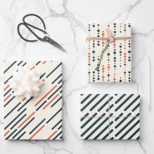 orange und blau Vol. 2 Geschenkpapier Set (Vorderseite)