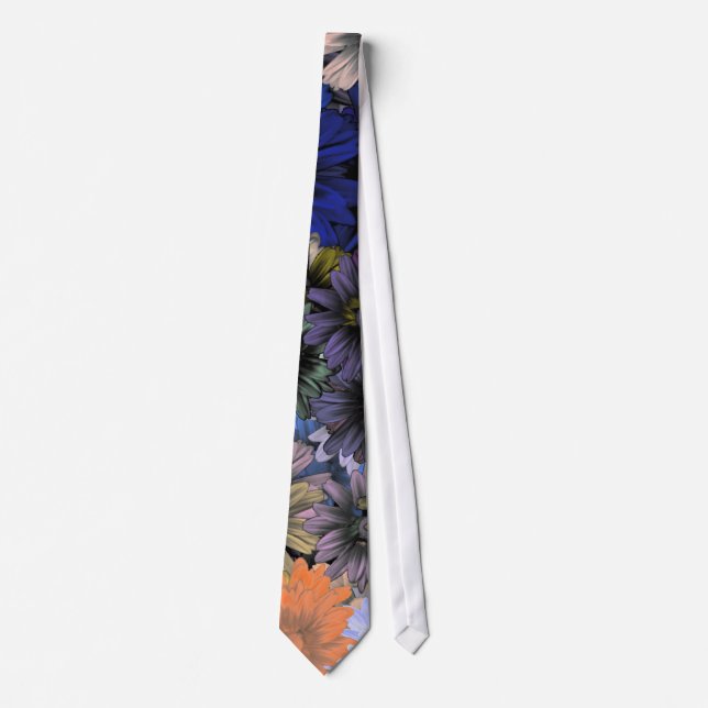 Orange und blaue Blumen Krawatte (Vorderseite)