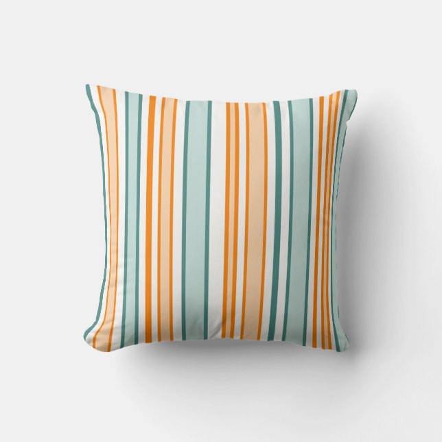 Orange und blaue Streifen Kissen (Vorderseite)