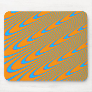 Orange und blauer Strudel Mousepad