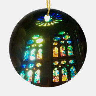 Orange und blaues Buntglas Keramik Ornament