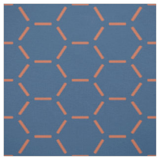 Orange und blaues Hexagon-Muster Stoff