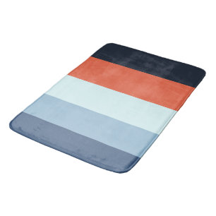 Orange und Blaustreifen Badematte