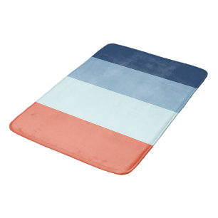 Orange und Blaustreifen Badematte
