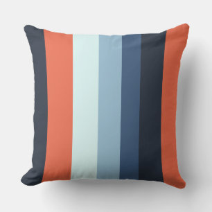Orange und Blaustreifen Kissen