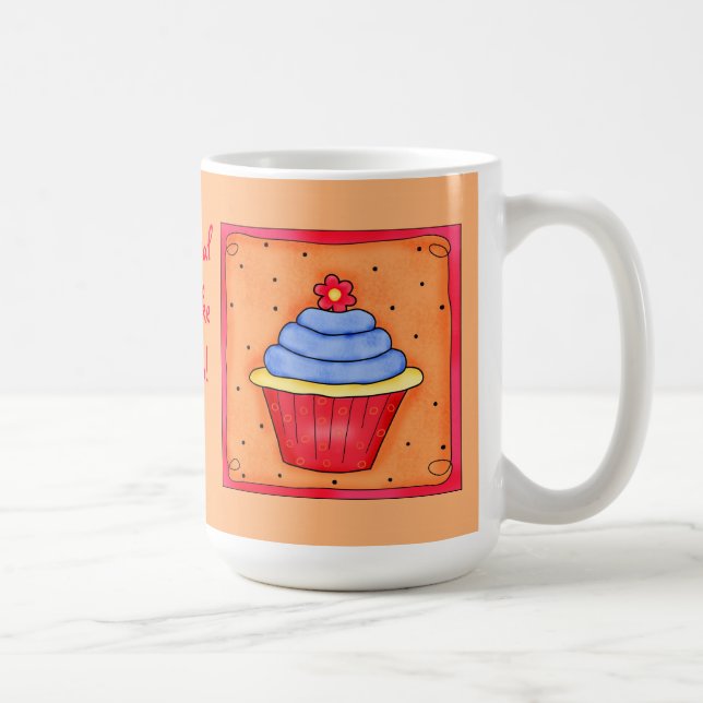 Orange und Blue Cupcake Tasse (Rechts)