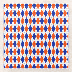 Orange und Blue Diamond Glasuntersetzer