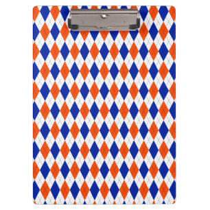 Orange und Blue Diamond Raute Klemmbrett