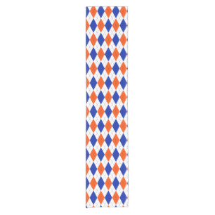 Orange und Blue Diamond Raute Kurzer Tischläufer