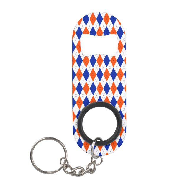 Orange und Blue Diamond Raute Mini Flaschenöffner (Vorderseite)